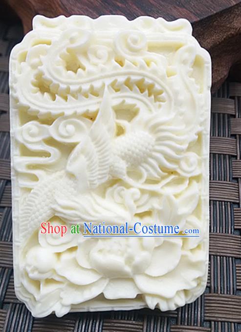 Chinese Handmade Jade Label Accessories Handgrip Craft Handmade Carving Phoenix Jade Waist Pendant