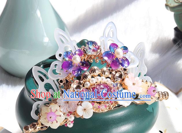 Chinese Ancient Hanfu Shell Butterfly Hair Clip Hair Accessories Women Headwear Hairpin