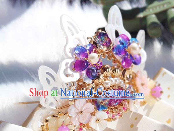 Chinese Ancient Hanfu Shell Butterfly Hair Clip Hair Accessories Women Headwear Hairpin