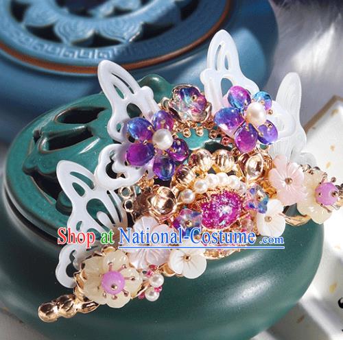 Chinese Ancient Hanfu Shell Butterfly Hair Clip Hair Accessories Women Headwear Hairpin