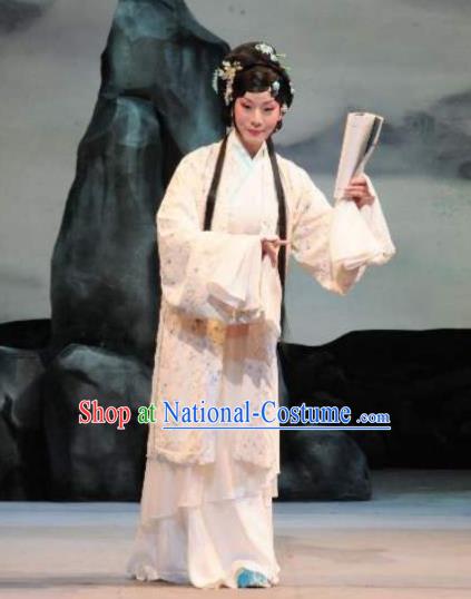 Traditional Chinese Peking Opera Rich Lady Dress Apparel Li Qingzhao Poetess Costumes Garment and Headwear