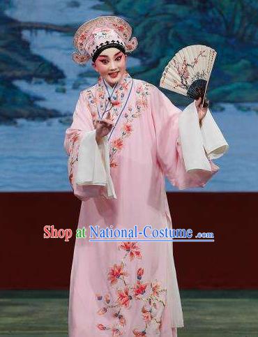 Chinese Beijing Opera Xiaosheng Garment Butterfly Fairy Tale Apparels Costumes Young Men Niche Pink Robe and Hat