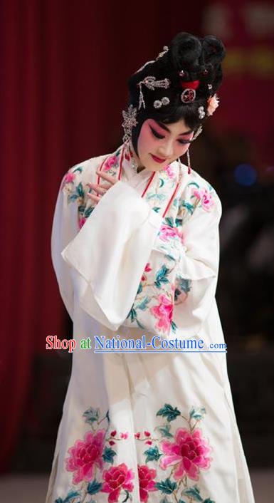 Chinese Traditional Peking Opera Hua Tan Zhu Yingtai Dress Apparel Butterfly Fairy Tale Rich Lady Costumes Garment and Headpieces