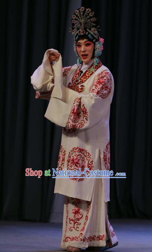 Traditional Chinese Peking Opera Hua Tan Dress Garment Lv Bu and Diao Chan Costumes Apparels Rich Lady Cape and Headdress