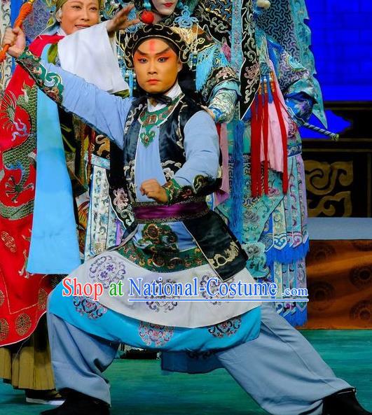 Chinese Peking Opera Takefu Martial Men Apparels Yangmen Female General Costumes Wusheng Garment and Hat