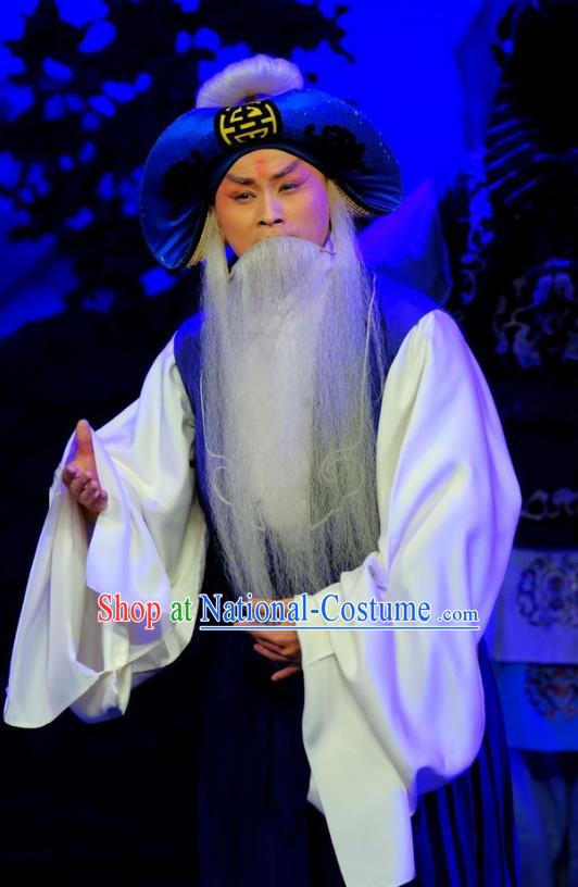 Chinese Peking Opera Elderly Men Apparels Yangmen Female General Costumes Laosheng Garment and Hat Complete Set