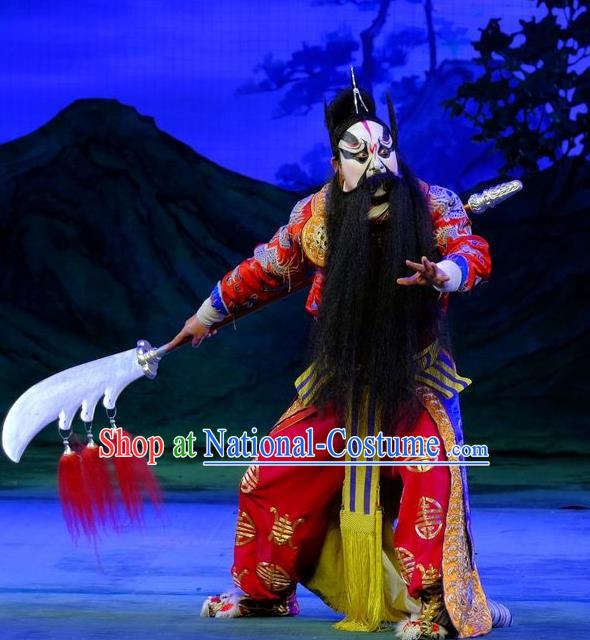 Chinese Peking Opera Wusheng Old Men Apparels Yangmen Female General Costumes Martial Shogun Wang Wen Garment and Headwear