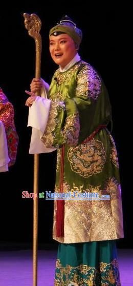 Chinese Traditional Peking Opera Laodan Dame Wang Costumes Wujiapo Apparels Elderly Female Garment and Headwear