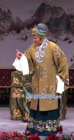 Chinese Traditional Peking Opera Old Dame Apparels Costumes Matchmaker Elderly Female Dress Garment and Headwear