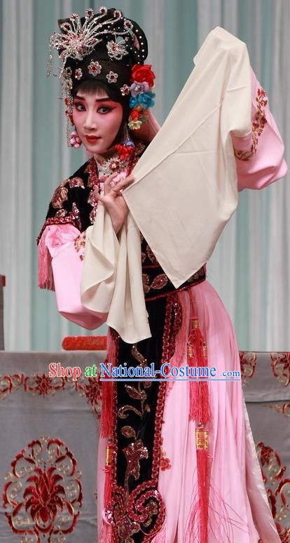 Chinese Traditional Peking Opera Young Actress Apparels Costumes Matchmaker Xiao Dan Garment Hong Niang Dress and Headwear