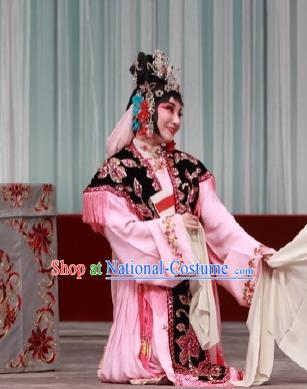 Chinese Traditional Peking Opera Young Actress Apparels Costumes Matchmaker Xiao Dan Garment Hong Niang Dress and Headwear