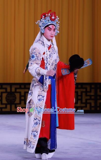 Chinese Peking Opera Martial Male Costumes In Pursuit of The General Apparels Wu Sheng Takefu Han Xin Garment and Headwear