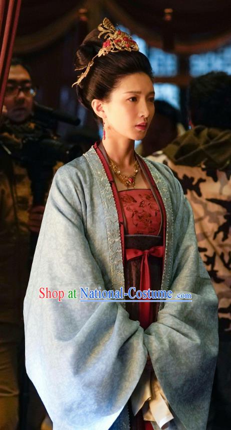 Ancient Chinese Empress Cao Danshu Historical Garment Drama Serenade of Peaceful Joy Song Dynasty Queen Costumes and Headwear