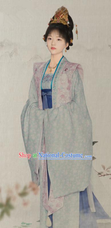 Ancient Chinese Royal Princess Garment Song Dynasty Drama Serenade of Peaceful Joy Zhao Huirou Historical Costumes and Headdress