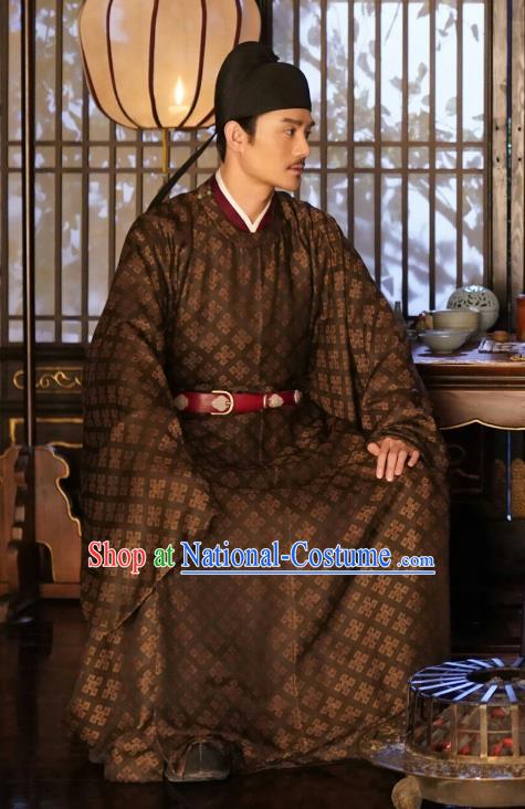 Ancient Chinese Renzong Emperor Costumes Drama Serenade of Peaceful Joy Song Dynasty Historical Garment and Headdress