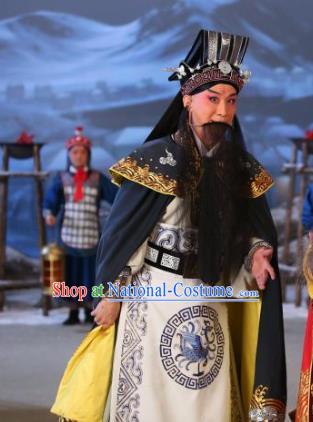 Chinese Historical Beijing Opera Old Scholar Costumes Cao Cao And Yang Xiu Apparels Elderly Male Garment and Hat