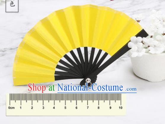 Chinese Traditional Little Yellow Paper Fans Handmade Accordion Classical Dance Folding Fan