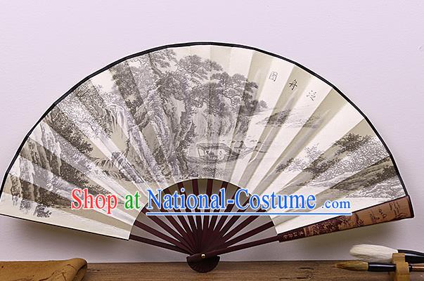 Chinese Hand Painting Landscape Fan Traditional Classical Dance Accordion Fans Folding Fan