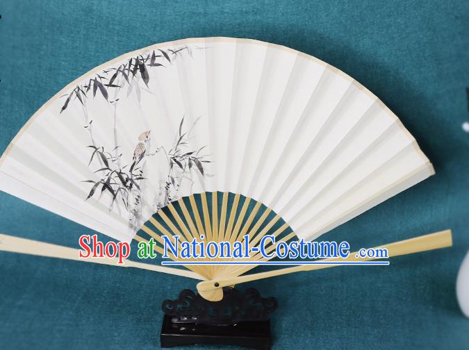 Handmade Chinese Ink Painting Bamboo Paper Fan Traditional Classical Dance Accordion Fans Folding Fan