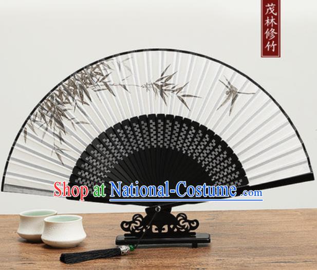 Chinese Traditional Ink Painting Bamboo Fan Handmade Accordion Classical Dance Fans Folding Fan