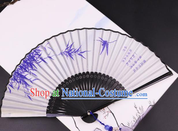 Chinese Traditional Painting Bamboo Silk Fan Classical Dance Accordion Bamboo Fans Folding Fan