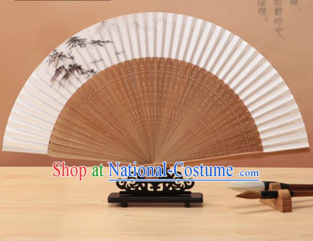 Chinese Traditional Hand Painting Pine Paper Fan Classical Dance Accordion Bamboo Fans Folding Fan