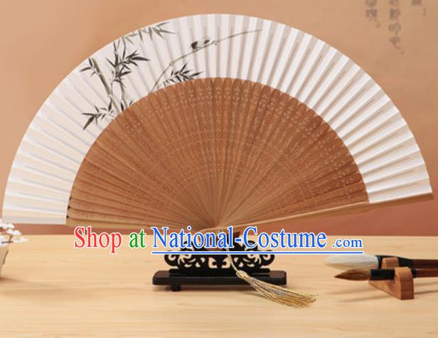 Chinese Traditional Hand Ink Painting Bamboo Paper Fan Classical Dance Accordion Bamboo Fans Folding Fan