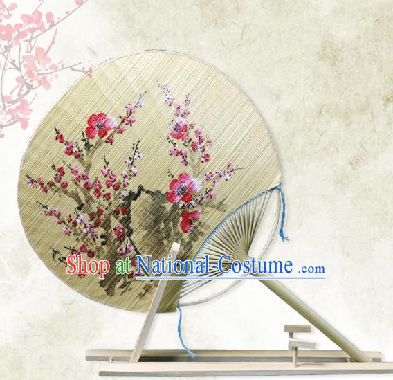 Handmade Chinese Painting Plum Bamboo Fans Traditional Classical Dance Palace Fan for Women