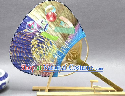 Handmade Chinese Printing Fireworks Paper Fans Traditional Classical Dance Palace Fan for Women