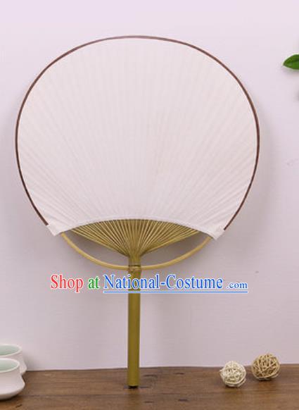 Handmade Chinese White Paper Round Fans Traditional Classical Dance Fan for Women