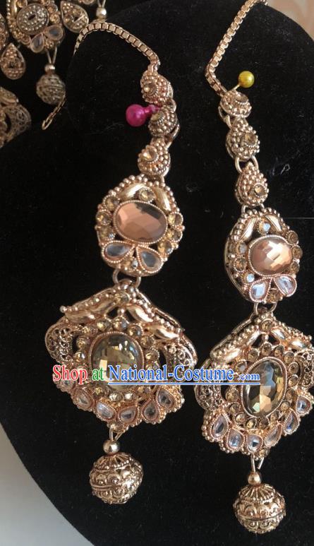 Indian Traditional Wedding Crystal Earrings Asian India Bride Jewelry Accessories for Women