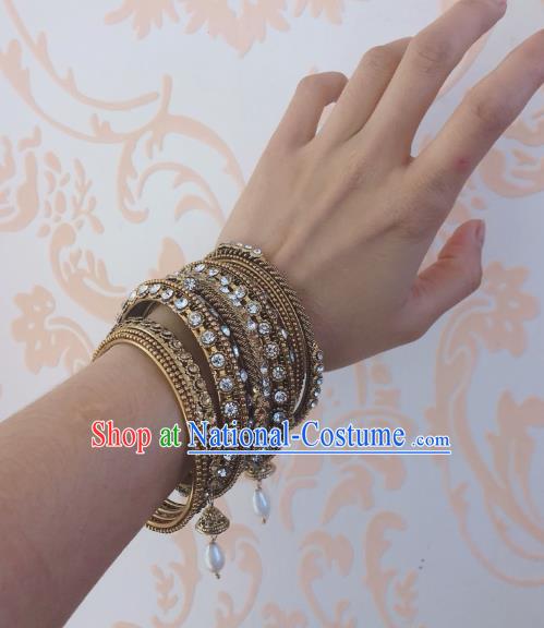 Indian Traditional Wedding Crystal Bracelet Asian India Bride Jewelry Accessories for Women