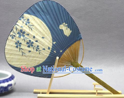 Handmade Chinese Printing Primrose Rabbit Paper Fans Traditional Classical Dance Palace Fan for Women