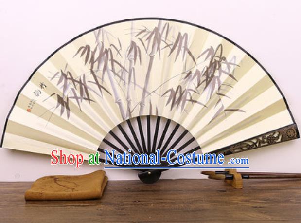 Handmade Chinese Ink Painting Bamboo Carving Fan Traditional Classical Dance Accordion Fans Folding Fan