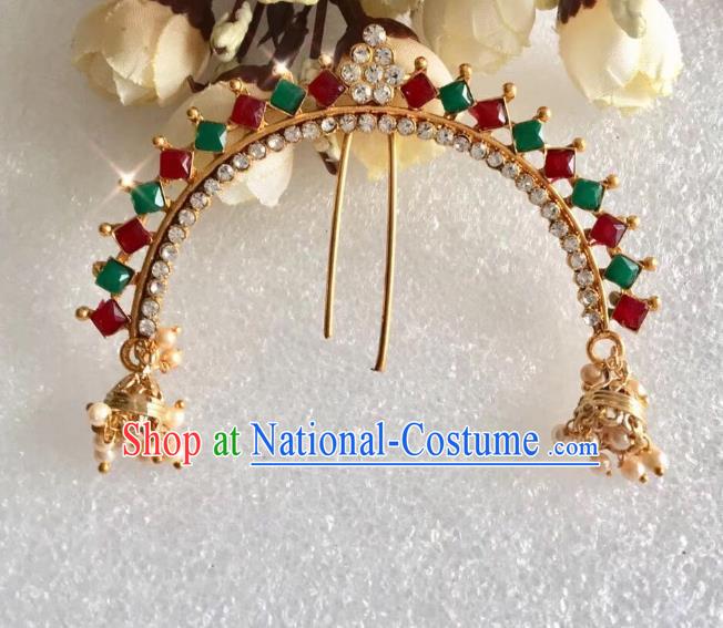 Indian Traditional Wedding Gems Hairpin Asian India Bride Hair Jewelry Accessories for Women