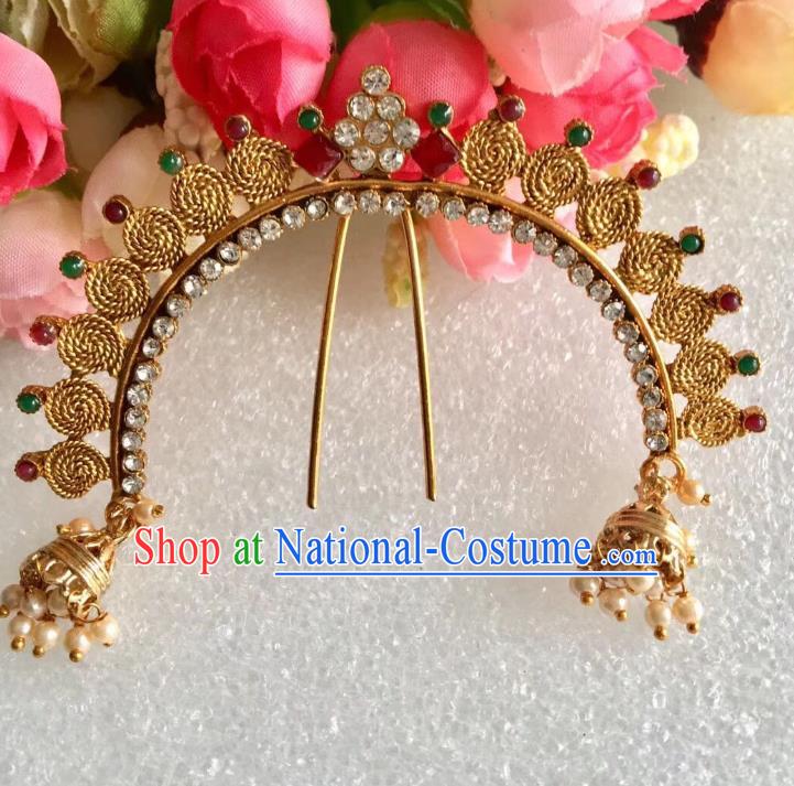 Indian Traditional Wedding Crystal Hairpin Asian India Bride Hair Jewelry Accessories for Women