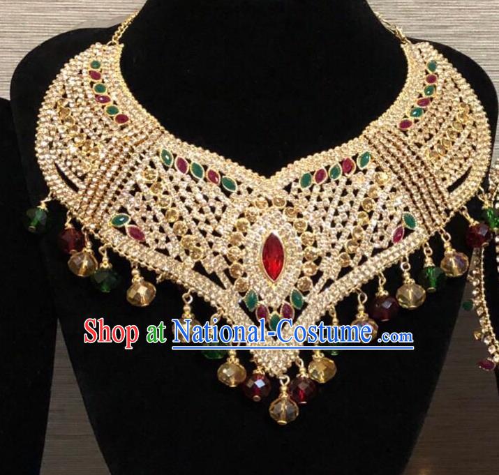 Indian Court Traditional Wedding Luxury Necklace Asian India Bride Jewelry Accessories for Women