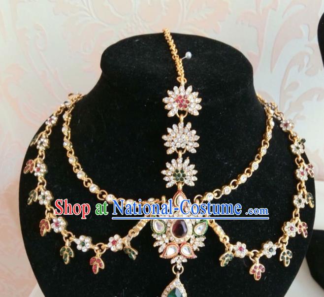 Traditional Indian Court Wedding Eyebrows Pendant Asian India Headwear Jewelry Accessories for Women