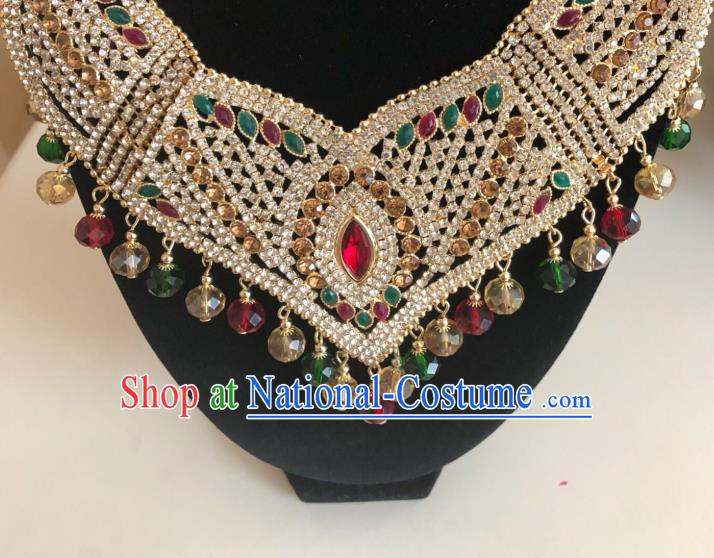 Indian Court Traditional Wedding Colorful Beads Necklace Asian India Bride Jewelry Accessories for Women