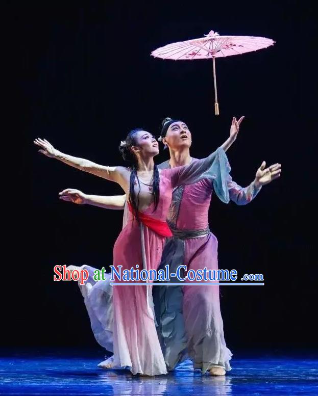 Chinese Traditional Dance San Yuan Lilac Dress Classical Dance Stage Performance Costume for Women