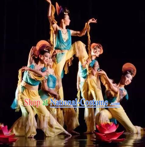 Chinese Yuan Qi Dunhuang Dance Flying Apsaras Clothing Traditional Classical Dance Stage Performance Costume for Women