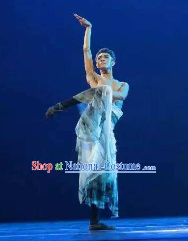 Chinese Traditional Dance Shuimo Gu He Clothing Classical Dance Stage Performance Costume for Men