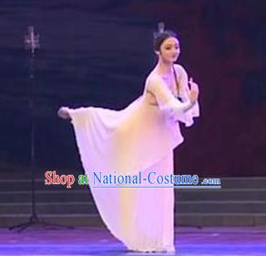 Chinese Scent of Incense Classical Dance Dress Traditional Fan Dance Stage Performance Costume for Women