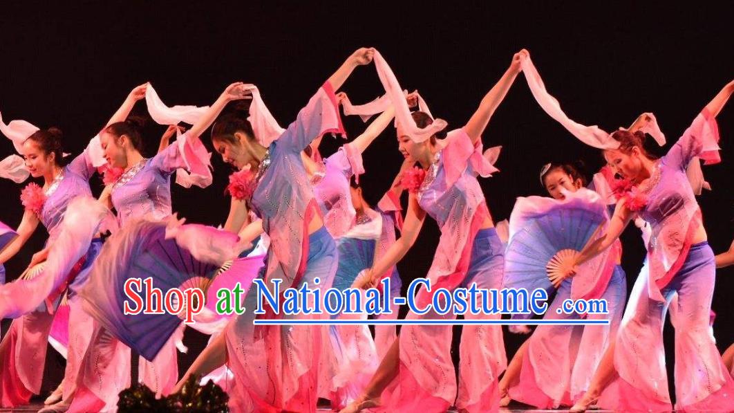 Misty Memories Chinese Classical Dance Stage Show Dress Traditional Folk Dance Costume for Women