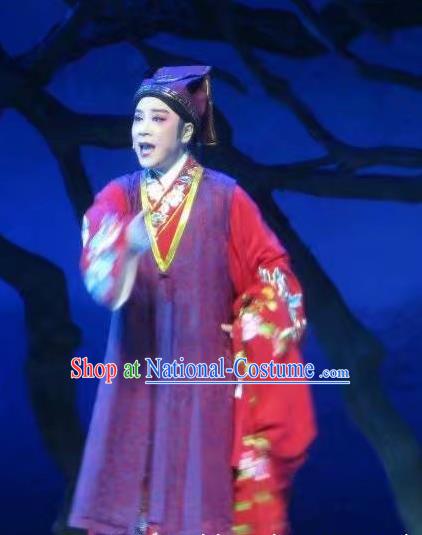 Chinese Yue Opera Xiaosheng Costumes and Headwear Shaoxing Opera Young Male Scholar Merchant Qian Youliang Apparels Garment