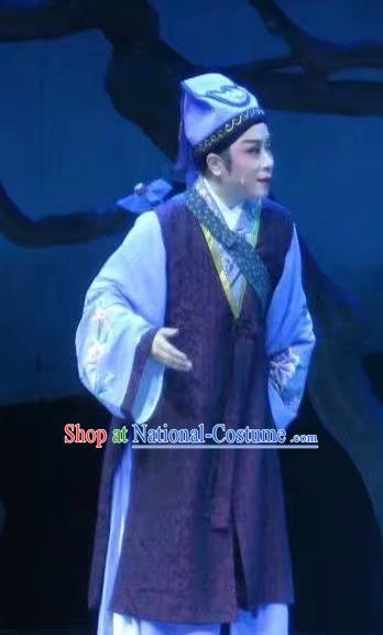 Chinese Yue Opera Xiaosheng Merchant Costumes and Headwear Shaoxing Opera Young Male Qian Youliang Apparels Garment