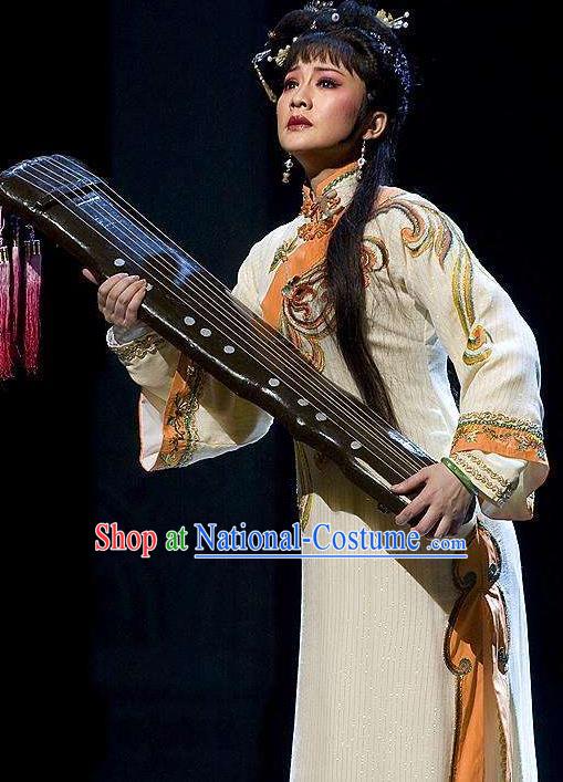 Chinese Shaoxing Opera Actress Qing Dynasty Dress Costumes and Headpieces Eternal Love Yue Opera Hua Tan Apparels Chang Mingying Garment