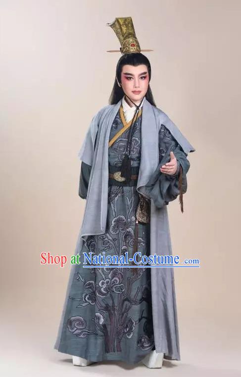 Chinese Yue Opera Xiaosheng Costumes and Headwear Shaoxing Opera King Wu Yue Young Male Apparels Prince Garment