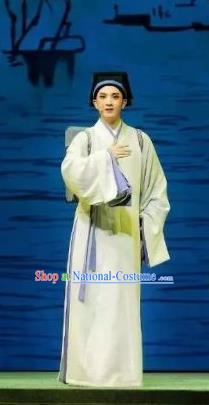 A Song of The Travelling Son Chinese Yue Opera Young Male Costumes Apparels and Headwear Shaoxing Opera Xiaosheng Scholar Garment