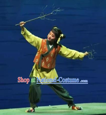 A Song of The Travelling Son Chinese Yue Opera Young Boy Costumes and Headwear Shaoxing Opera Wa Wa Sheng Teenager Garment Apparels